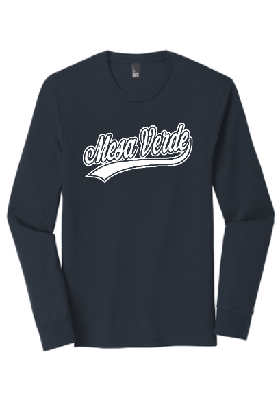 Adult Long Sleeve Mesa Verde Cursive logo