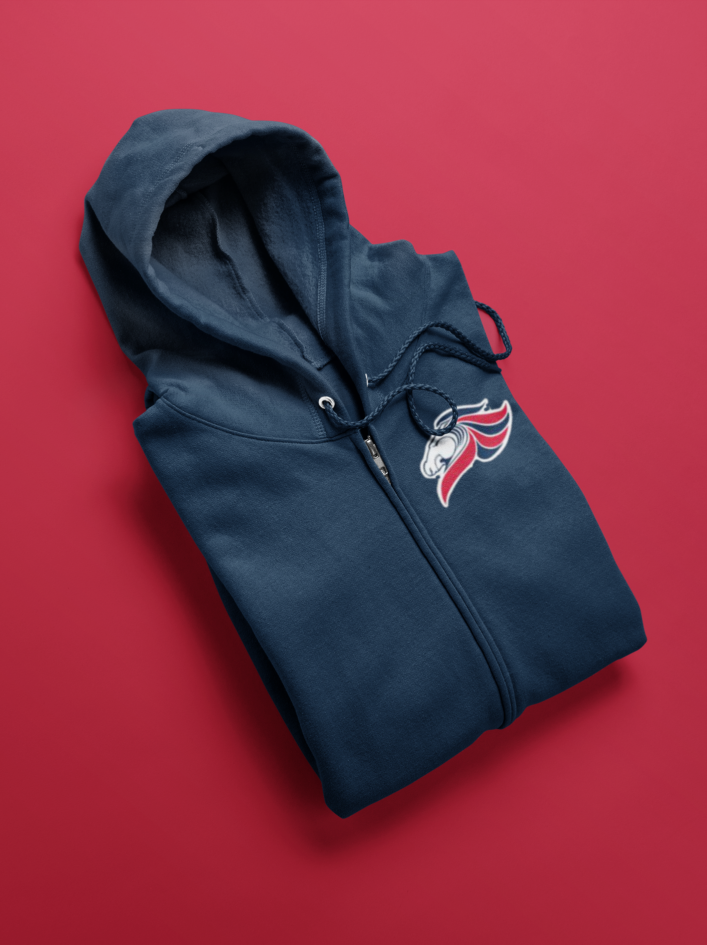 Full Zip Mustang logo Hoodie