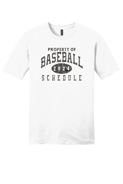Property of Baseball Schedule Adult Tshirt