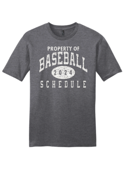 Property of Baseball Schedule Adult Tshirt